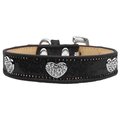 Mirage Pet Products Crystal Heart Dog CollarBlack Ice Cream Size 12 87-07 BK12